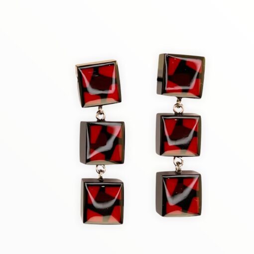 Earrings Black and Red
