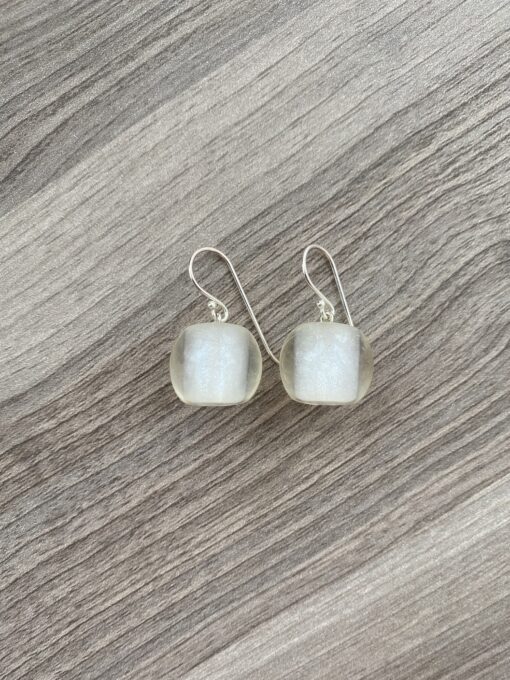 Earrings White Short Hook - Bead size 5 - Image 2