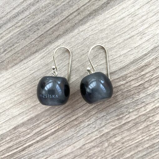 Earrings Dark Grey Short Hook - Bead size 5 - Image 2