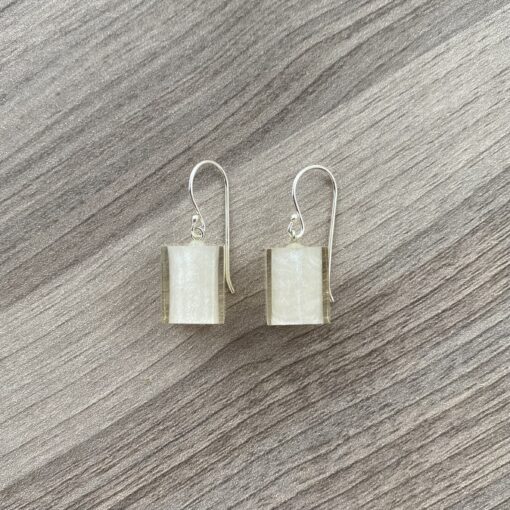 Earrings Square White - Cube size 4
