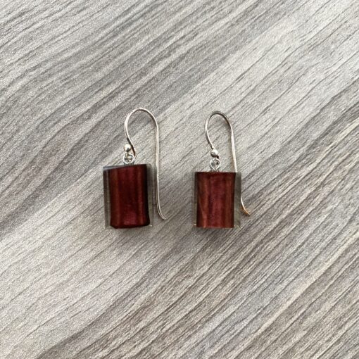 Earrings Square Burgundy - Cube size 4 - Image 2