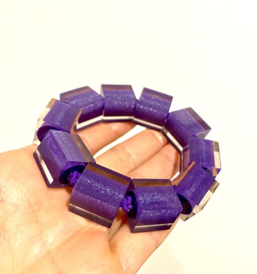 Bracelet Purple Elastic Band - Cube Size 4 (M) - Image 3