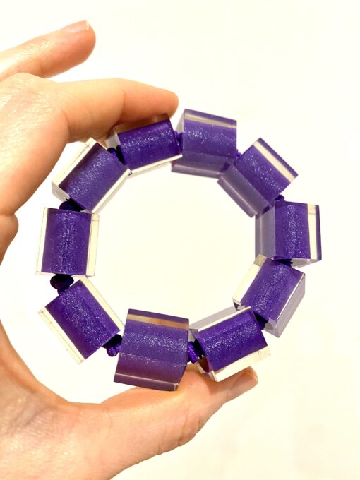 Bracelet Purple Elastic Band - Cube Size 4 (M) - Image 2