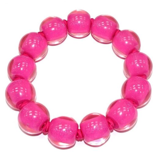 Bracelet Pink - Elastic band (Bead size  4) Large